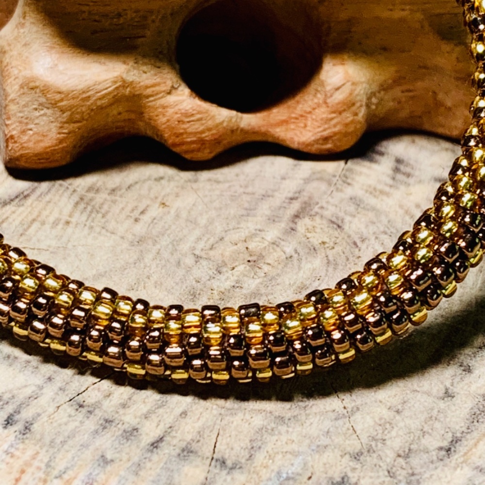 Sashka Chocolate Glass beaded bracelet, hand crafted. - Picture 4 of 6